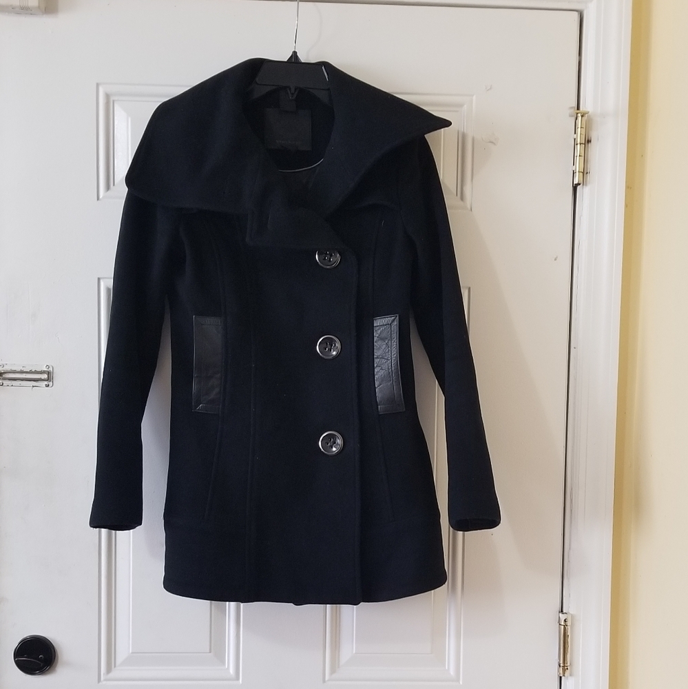 Mackage Wool/Cashmere Coat With Leather